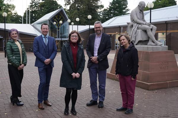 From left: Raffaella Ocone (Heriot-Watt University), Gary Hutchison (Edinburgh Napier), Elaine Miller (the EICC's association account business development manager), Duncan Hand (Heriot-Watt), and Teresa Fernandes (Heriot-Watt). Picture: Stewart Attwood.