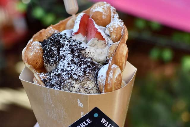 Smores and brownie bubble waffle from McLaren's on the Corner