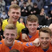 Nicky Hogarth among the Rangers squad celebrating the reserve league title in 2019.  (Picture: Michael Gillen)