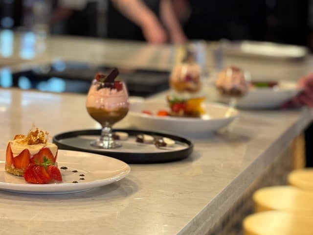 A selection of the Mystery Box Challenge desserts at the HC-One Chef of the Year Competition