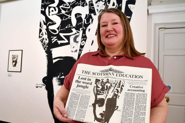 Illustrator Jill Calder with her very first paid commission, which she secured from The Scotsman. Picture: Michael Gillen