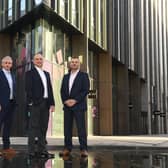 Paul Lynch, director of TLIP; Gordon Stark, CEO of Murgitroyd; and Dr Alex Turnbull, managing director of TLIP. Picture: Gerard Binks