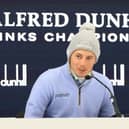Matt Fitzpatrick, one of three winning Ryder Cup team members in the field, speaks in a press conference prior to the Alfred Dunhill Links Championship. Picture: Stephen Pond/Getty Images.