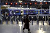 An empty Glasgow Queen Street as all trains are cancelled throughout Scotland's rail network due to Storm Jocelyn.