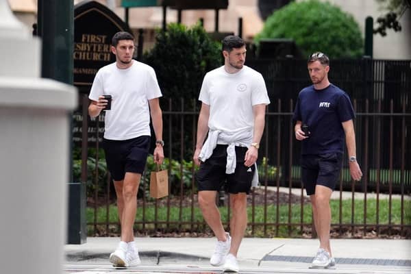 Scott McKenna, Ross Stewart and Dom Hyam at the team hotel in Charlotte