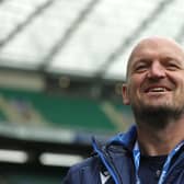 Gregor Townsend looks on during the Scotland captain's run at Twickenham. (Photo by David Rogers/Getty Images)