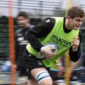 Scott Cummings trains with Glasgow Warriors at Scotstoun ahead of Friday's visit of Ulster. (Photo by Ross MacDonald / SNS Group)