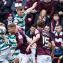 Celtic's Tomoki Iwata was incorrectly penalised for a handball which resulted in a Hearts penalty on March 3, according to an independent review panel. (Photo by Craig Foy / SNS Group)