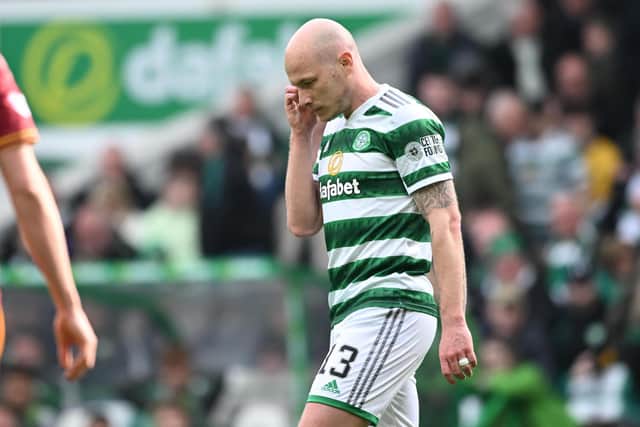 Celtic's Aaron Mooy is a major doubt for next week's Scottish Cup final against Inverness. (Photo by Paul Devlin / SNS Group)