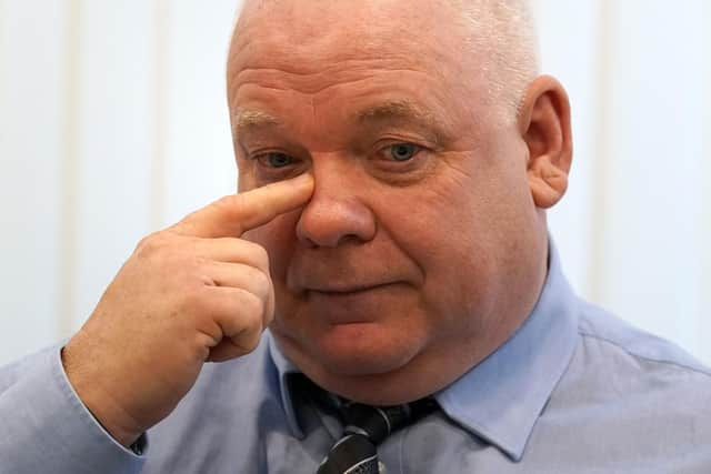 Peter McMahon from the Scottish members of the Covid-19 Bereaved Families for Justice group during a press conference at the Leonardo Hotel, Edinburgh, after they met Lord Brailsford, the new chair of the Scottish Covid-19 public inquiry. Picture: Andrew Milligan/PA Wire