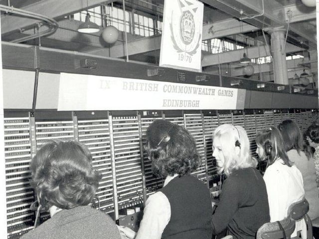 Operators at the Telephone Exchange at the 1970 Games.