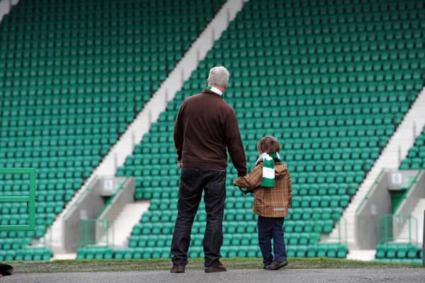 Aidan Smith took his four-year-old son Archie to his first football game when they attended the Edinburgh derby between Hibs and Hearts at Easter Road on January 2, 2012.