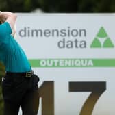 Craig Howie plays his tee shot on the 17th hole on the Outeniqua Course during day one of the Dimension Data Pro-Am at Fancourt Golf Estate in George, South Africa. Picture: Luke Walker/Getty Images.