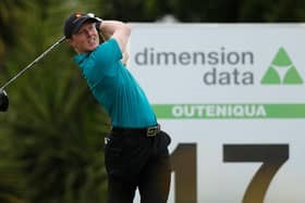 Craig Howie plays his tee shot on the 17th hole on the Outeniqua Course during day one of the Dimension Data Pro-Am at Fancourt Golf Estate in George, South Africa. Picture: Luke Walker/Getty Images.