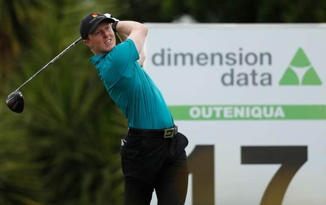 Craig Howie plays his tee shot on the 17th hole on the Outeniqua Course during day one of the Dimension Data Pro-Am at Fancourt Golf Estate in George, South Africa. Picture: Luke Walker/Getty Images.