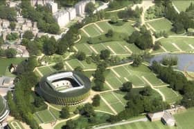 A birds eye view of how the Wimbledon Tennis Club could look by 2028. Picture: AELTC
