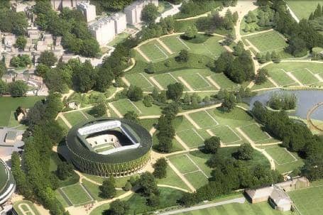 A birds eye view of how the Wimbledon Tennis Club could look by 2028. Picture: AELTC