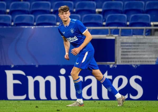 Rangers’ Nathan Patterson in action during a friendly match between  Lyon and Rangers.