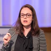 SNP leadership candidate Kate Forbes taking part in the SNP leadership debate in Inverness on Friday