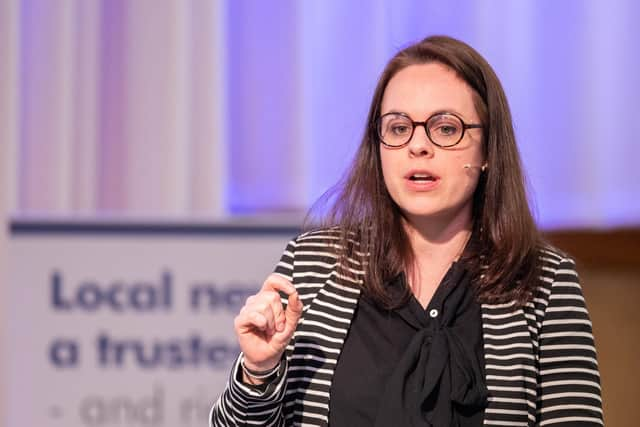 SNP leadership candidate Kate Forbes taking part in the SNP leadership debate in Inverness on Friday