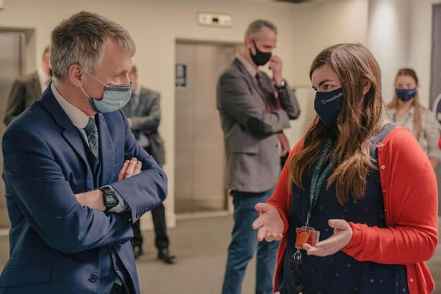 Scottish business minister Ivan McKee on his visit to the Fraunhofer Centre for Applied Photonics in Glasgow. Picture: Jamie Simpson