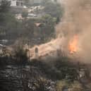 A house burning during a wildfire in Avanta, near Alexandroupoli, northern Greece. Wildfires have hot the region in the past few days.