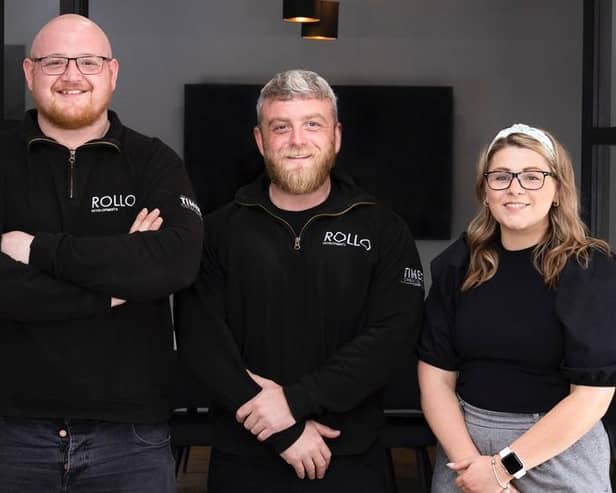 Sean Rollo (centre) with Stuart Davies (contracts manager) and office manager Amber Law.