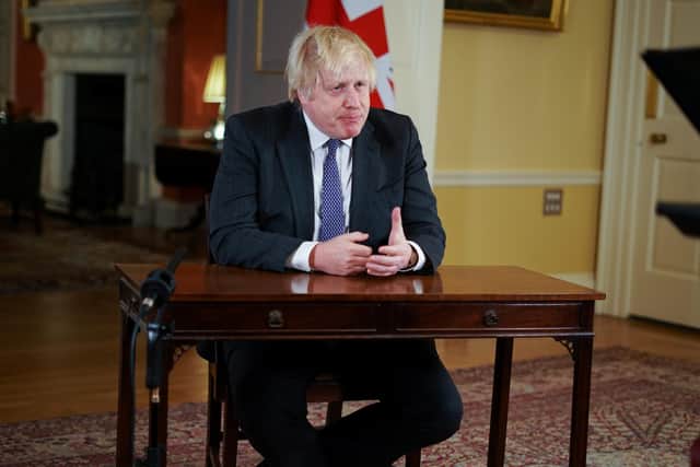 Boris Johnson addresses the public to provide an update on the Covid-19 booster programme on Sunday evening