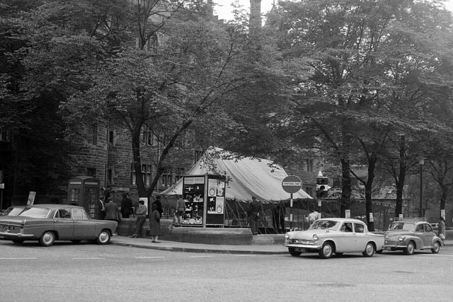 A tent erected in Charles Street for Fringe play The Circus in 1964.