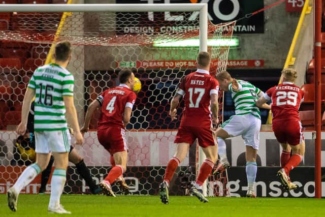 Leigh Griffiths scores late for Celtic.
