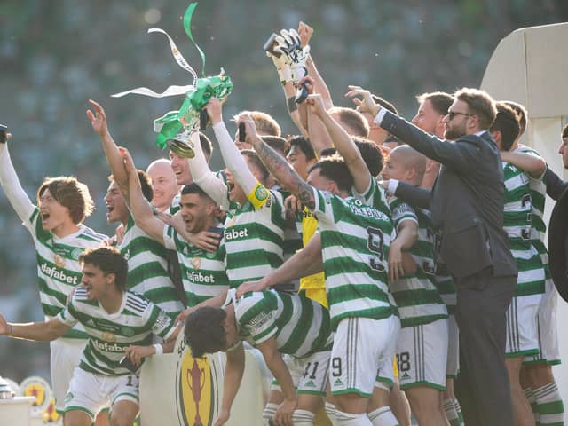 Celtic lift the Scottish Cup to complete their domestic treble for the season.