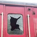 One of the vandalised carriages at Whitrope in the Borders.