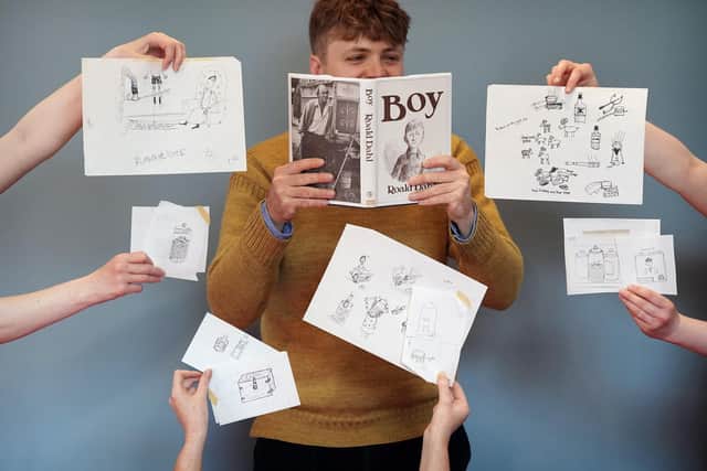 The sketches were produced by Roald Dahl in black ballpoint pen for Boy, which was published in 1984. Picture: Stewart Attwood Photography/Lyon and Turnbull