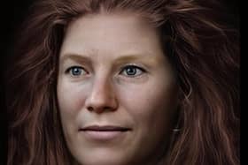 Digital facial reconstruction based on remains of a Bronze Age female, who lived c. 2200-2000 BC, found at Lochlands farm, Perthshire. Copyright Perth Museum, Culture Perth and Kinross, working with Chris Rynn, 2024.