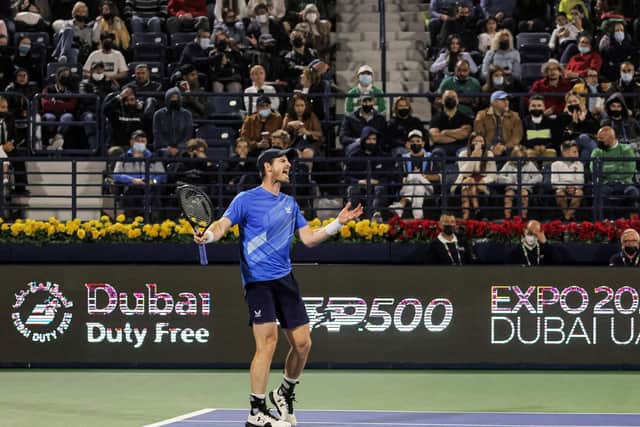 Andy Murray overcame Chris O'Connell in his opening match in Dubai.