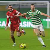 Celtic fans voted Kris Ajer as their man of the match in the 1-0 win over Aberdeen. Pic: Craig Foy - SNS
