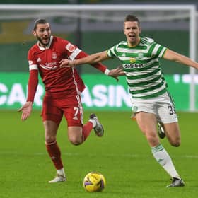 Celtic fans voted Kris Ajer as their man of the match in the 1-0 win over Aberdeen. Pic: Craig Foy - SNS