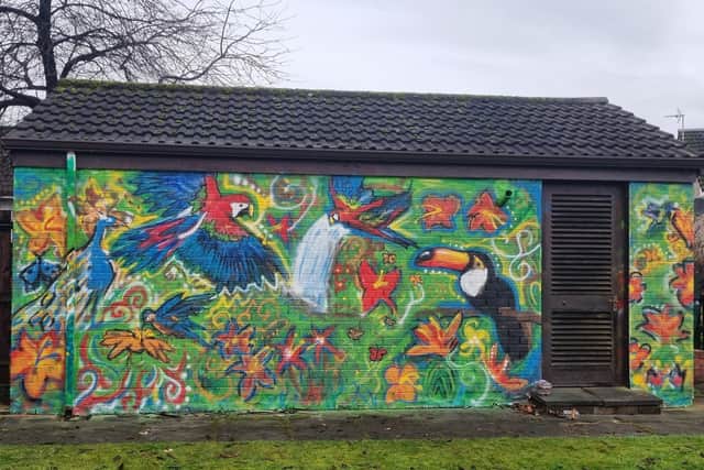 Tropical rainforest mural