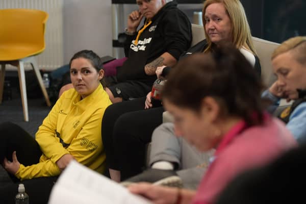 The cast and creative team working on the stage play Same Team have paid regular visit to the Dundee Change Centre, which is run by Street Soccer Scotland. Picture: Tommy Ga-Ken Wan
