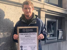 Danny is currently sleeping rough on the streets of Aberdeen until December 7