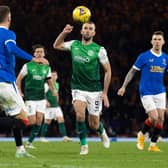 Christian Doidge in action for Hibs in one their four meetings with Rangers last season. (Photo by Alan Harvey / SNS Group)