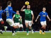Christian Doidge in action for Hibs in one their four meetings with Rangers last season. (Photo by Alan Harvey / SNS Group)