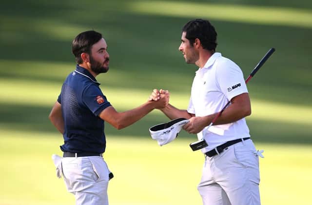 Spanish duo Angel Hidalgo and Adrian Otaegui both enjoyed memorable weeks in on home soil in the Estrella Damm N.A. Andalucía Masters at Real Club Valderrama in Cadiz. Picture: Ross Kinnaird/Getty Images.