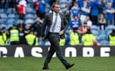 Celtic manager Brendan Rodgers strides onto the Ibrox pitch following the 1-0 win over Rangers. (Photo by Alan Harvey / SNS Group)