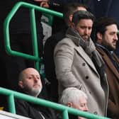 Suspended Hibs manager Lee Johnson was forced to watch from the stand as his team lost 3-1 to Motherwell at Easter Road. Photo by Craig Foy / SNS Group