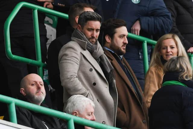 Suspended Hibs manager Lee Johnson was forced to watch from the stand as his team lost 3-1 to Motherwell at Easter Road. Photo by Craig Foy / SNS Group