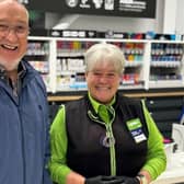 Jim and Lesley at Asda Fraserburgh.