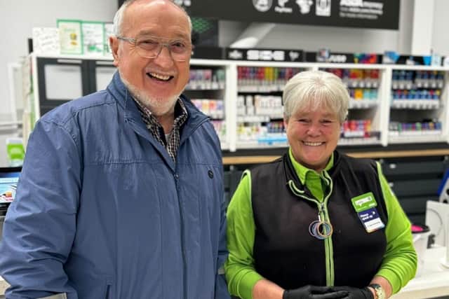 Jim and Lesley at Asda Fraserburgh.