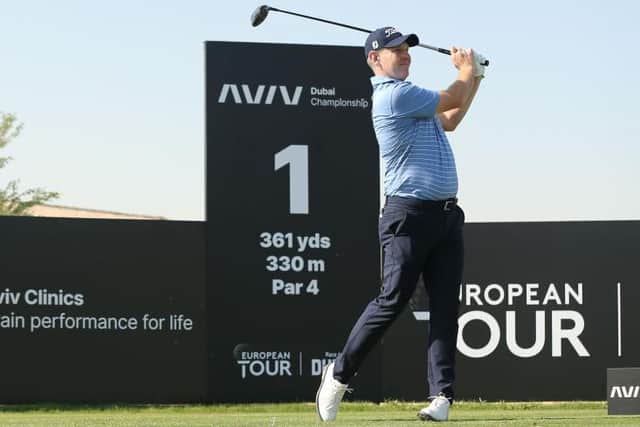 Stephen Gallacher gets his 600th start on the European Tour underway in the AVIV Dubai Championship. Picture: Oisin Keniry/Getty Images.