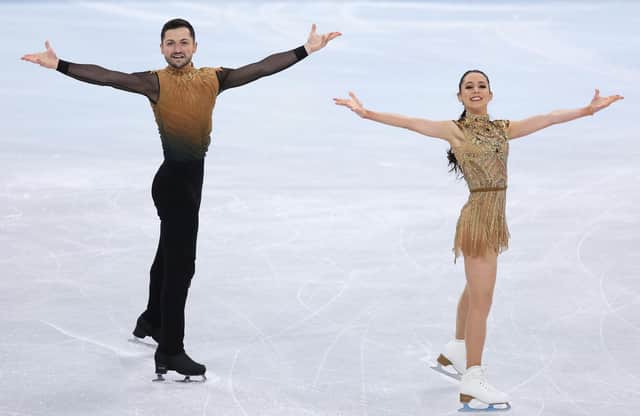 Lilah Fear and Lewis Gibson at the Beijing 2022 Winter Olympic Games. Picture: Matthew Stockman/Getty
